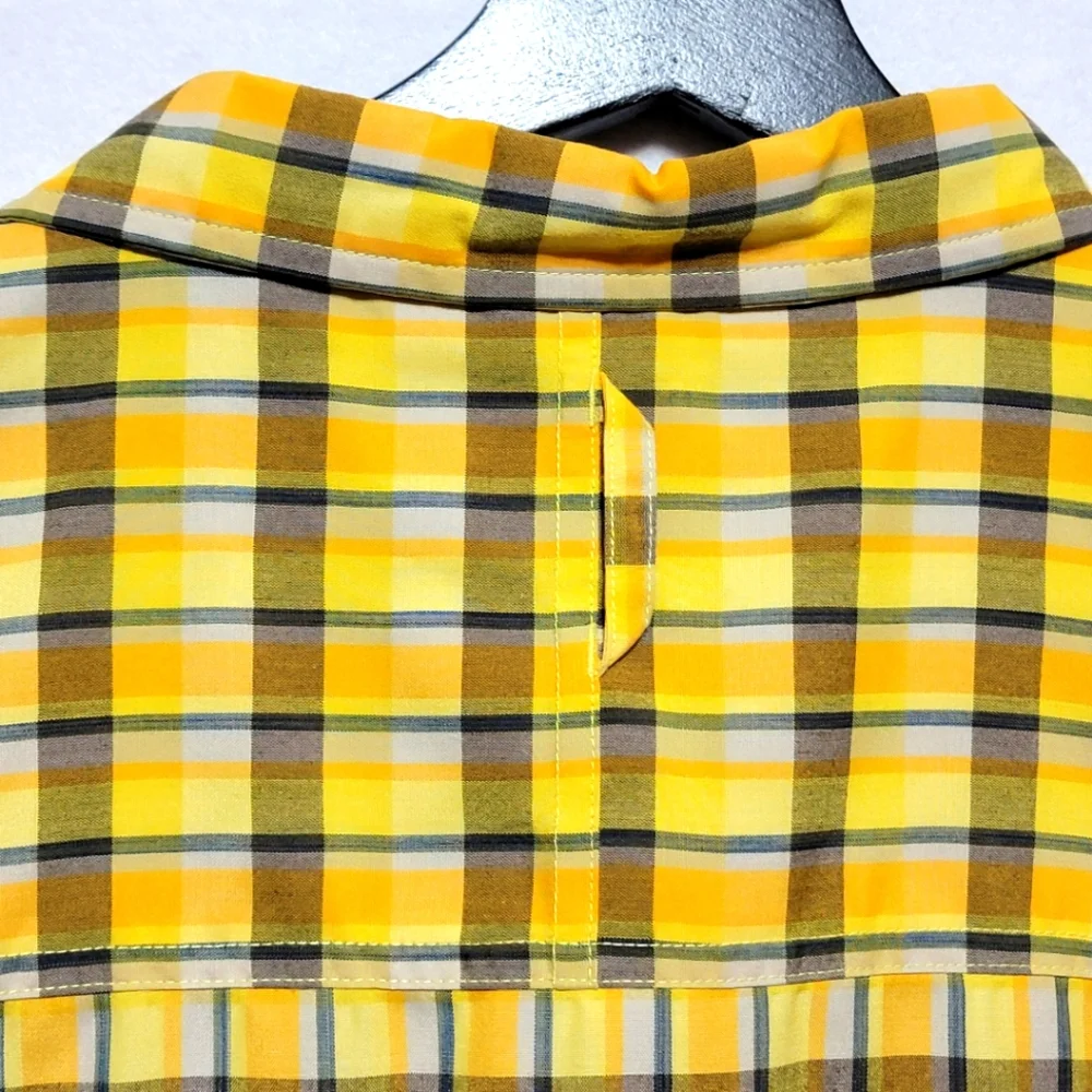 The North Face Men's Yellow Plaid Shirt SIZE‎ XL #735